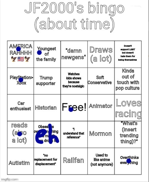 Jf2000's bingo | image tagged in jf2000's bingo | made w/ Imgflip meme maker