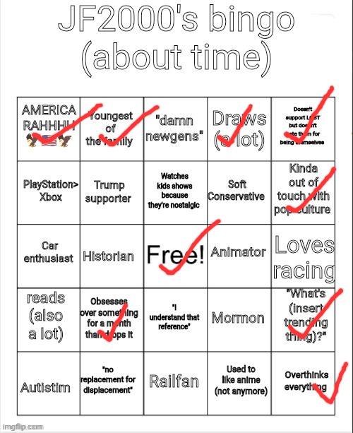 Jf2000's bingo | image tagged in jf2000's bingo | made w/ Imgflip meme maker