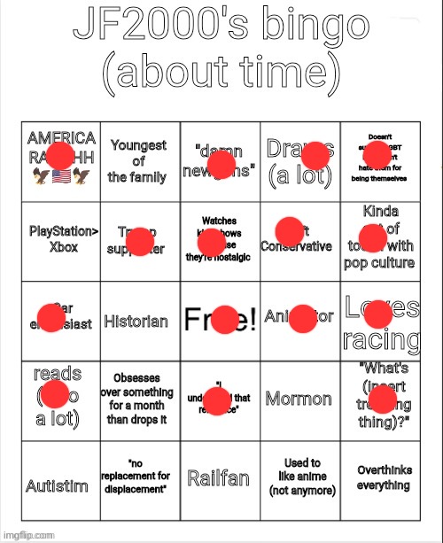 Jf2000's bingo | image tagged in jf2000's bingo | made w/ Imgflip meme maker