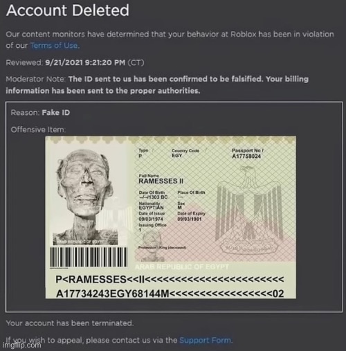 Roblox deleted my account :( | made w/ Imgflip meme maker