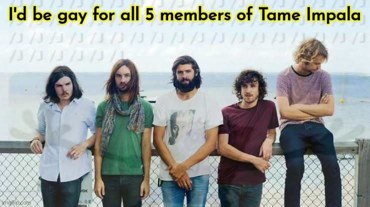 I'd be gay for all 5 members of Tame Impala | made w/ Imgflip meme maker