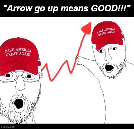 "Arrow go up means GOOD!!!" | made w/ Imgflip meme maker
