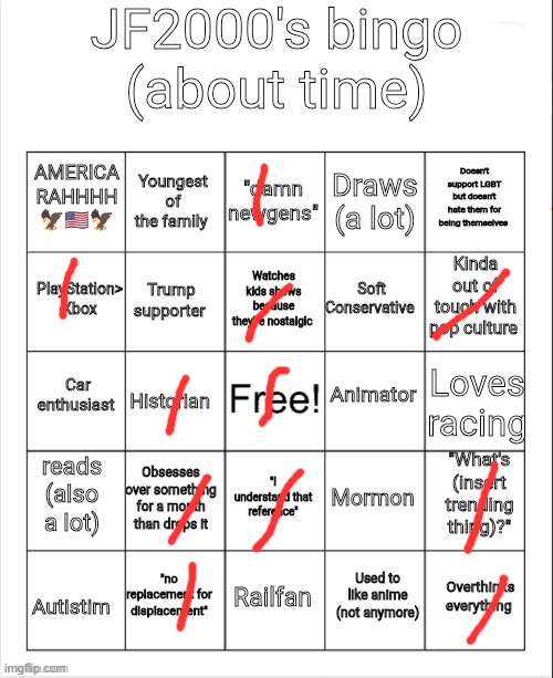 so close! | image tagged in jf2000's bingo | made w/ Imgflip meme maker