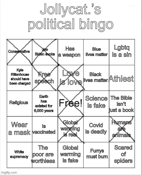 Why are there no economic related things on this bingo | image tagged in jollycat s political bingo | made w/ Imgflip meme maker