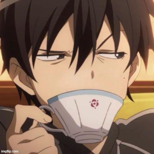 Kirito stare | image tagged in kirito stare | made w/ Imgflip meme maker