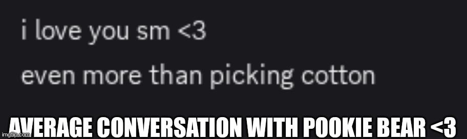 AVERAGE CONVERSATION WITH POOKIE BEAR <3 | made w/ Imgflip meme maker
