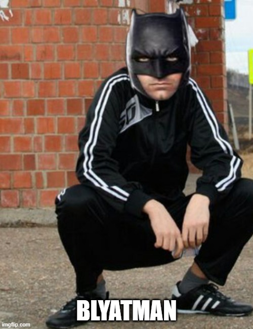 He fights the Jorker | BLYATMAN | image tagged in freaky,in soviet russia,batman,cyka blyat | made w/ Imgflip meme maker