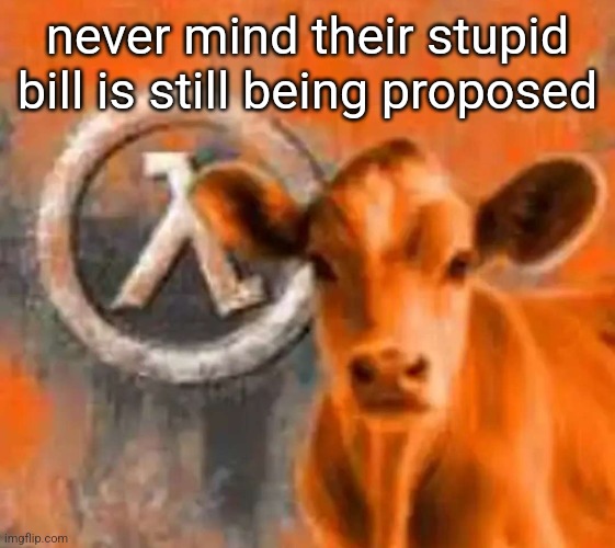 Calf-Life 1 | never mind their stupid bill is still being proposed | image tagged in calf-life 1 | made w/ Imgflip meme maker