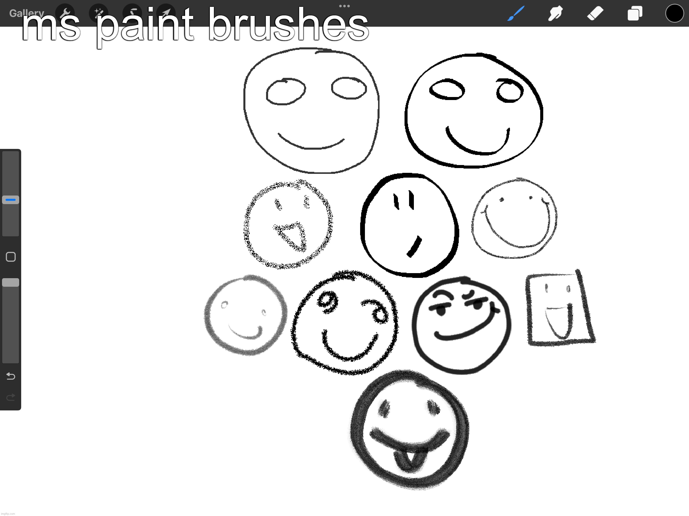 ms paint brushes | made w/ Imgflip meme maker