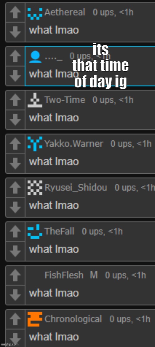 what lmao | its that time of day ig | made w/ Imgflip meme maker