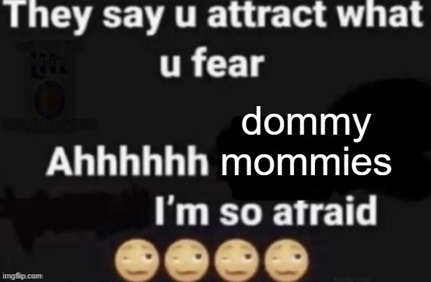They say you attract what you fear | dommy mommies | image tagged in they say you attract what you fear | made w/ Imgflip meme maker