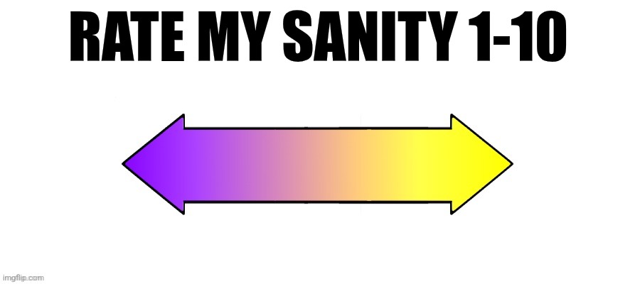 Rate it on a scale | RATE MY SANITY 1-10 | image tagged in rate it on a scale | made w/ Imgflip meme maker