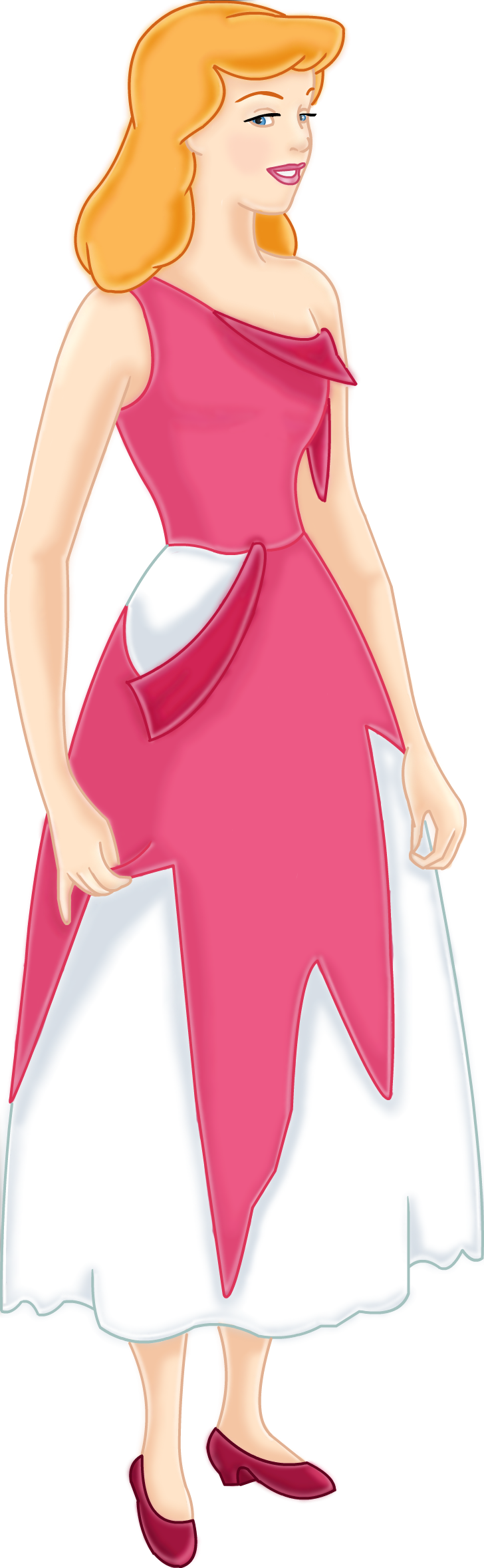 Cinderella in her Ripped Pink Dress Blank Meme Template