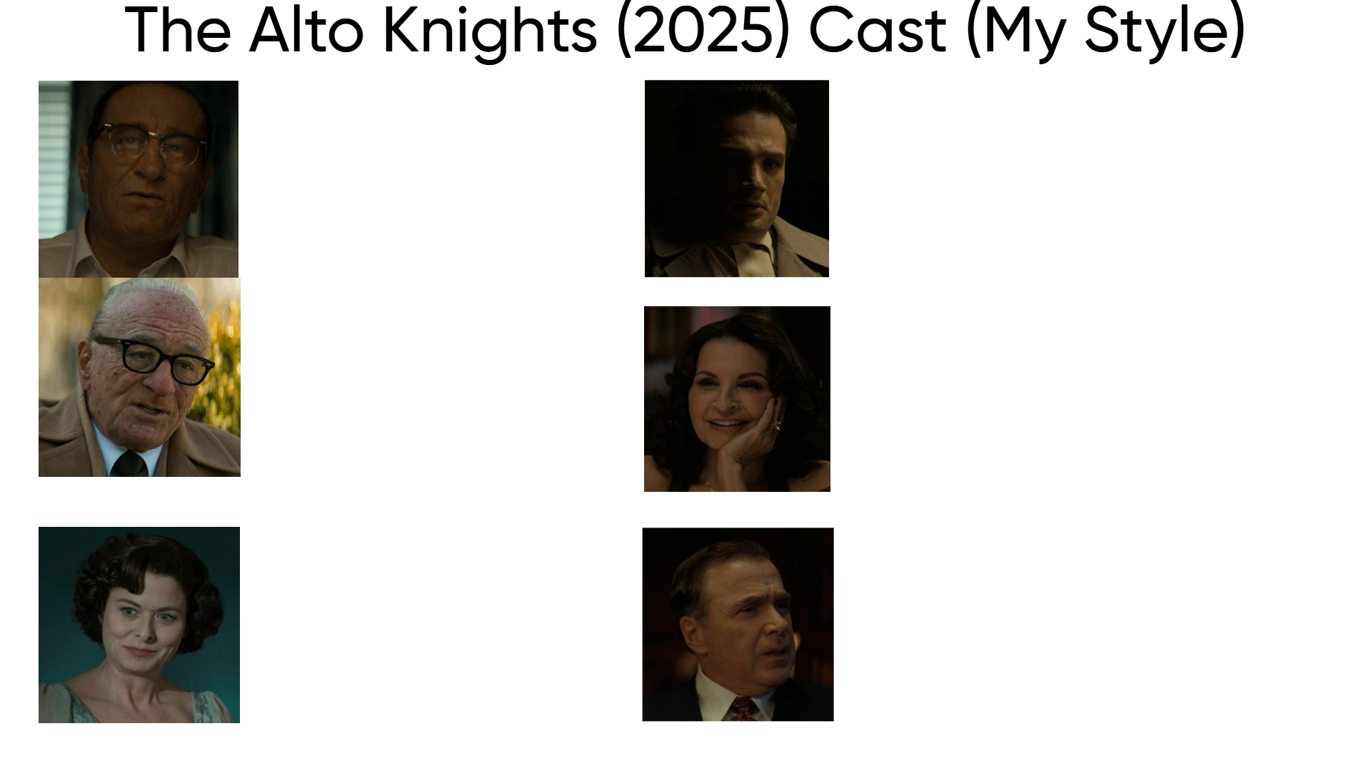 The Alto Knights (2025) Cast (My Style) Blank Meme Template