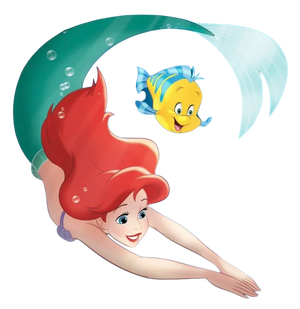 ariel swimming Blank Meme Template