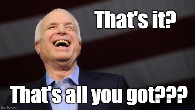 John McCain | That's it? That's all you got??? | image tagged in john mccain | made w/ Imgflip meme maker