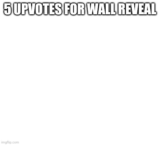 Blank | 5 UPVOTES FOR WALL REVEAL | image tagged in blank | made w/ Imgflip meme maker