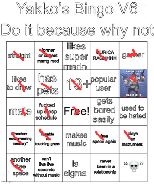 Yakko’s Bingo V6 | image tagged in yakko s bingo v6 | made w/ Imgflip meme maker