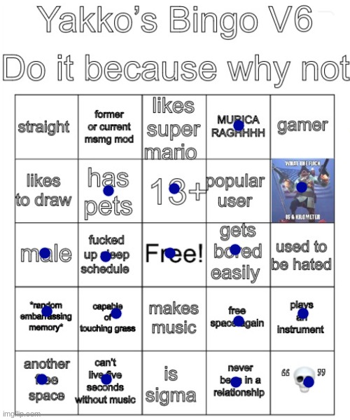 Yakko’s Bingo V6 | image tagged in yakko s bingo v6 | made w/ Imgflip meme maker