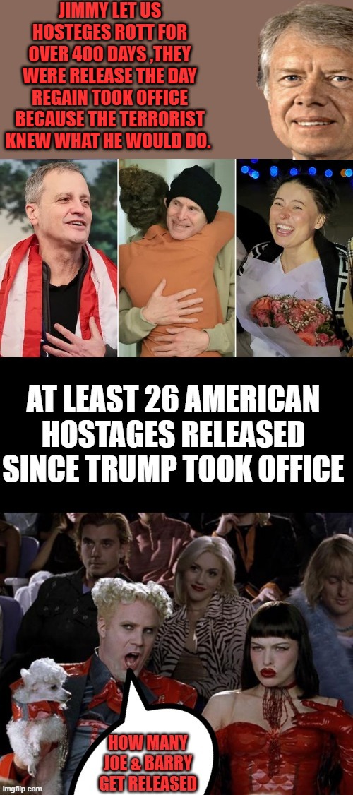 Jimmy Peanut let un ROTT. WEAK LEADERS CREATE STRONG ENEMIES | JIMMY LET US HOSTEGES ROTT FOR OVER 4OO DAYS ,THEY WERE RELEASE THE DAY REGAIN TOOK OFFICE BECAUSE THE TERRORIST KNEW WHAT HE WOULD DO. | made w/ Imgflip meme maker