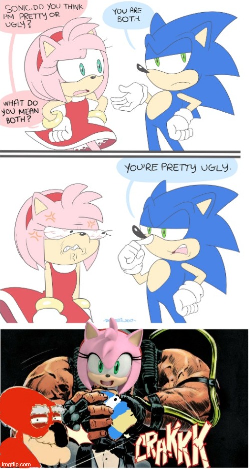 Sonic's vile comment mistake | image tagged in this is what happens if sonic makes a vile comment on amy | made w/ Imgflip meme maker