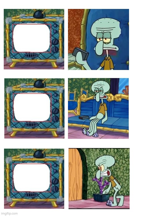 Squidwards angry watch tv | image tagged in squidward,tv,tv show,angry,meme | made w/ Imgflip meme maker