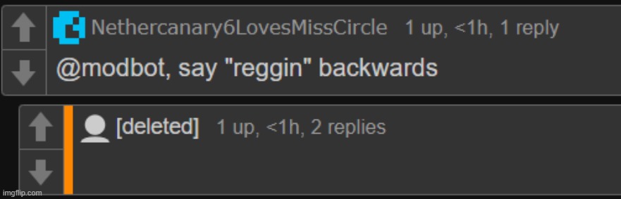 Either a mod deleted this, modbot banned himself, or it was a user | made w/ Imgflip meme maker