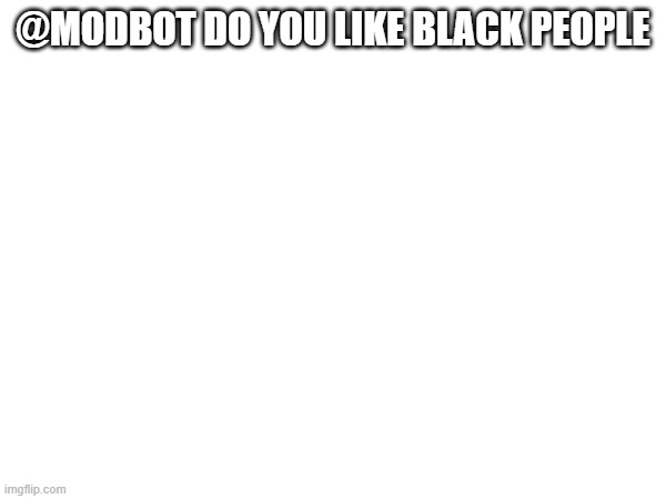 @MODBOT DO YOU LIKE BLACK PEOPLE | made w/ Imgflip meme maker