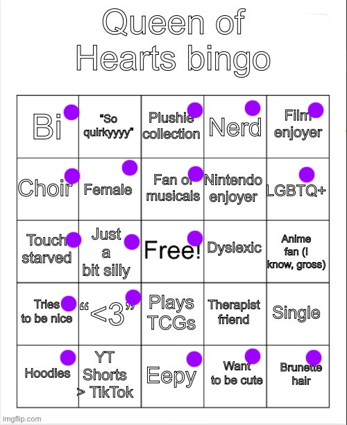 hoorayyy bingo | image tagged in queen of hearts bingo | made w/ Imgflip meme maker