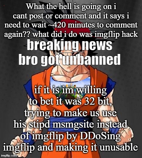 database clock is destroyed. | breaking news bro got unbanned | made w/ Imgflip meme maker