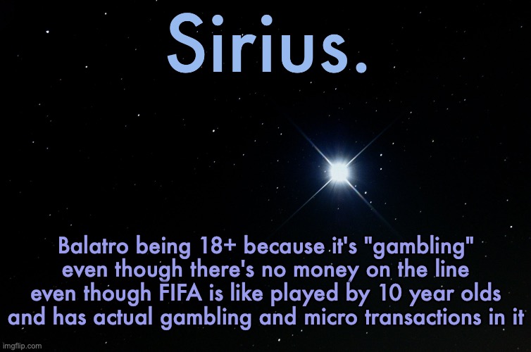 Silver Announcement Template 15.0 Template | Balatro being 18+ because it's "gambling" even though there's no money on the line even though FIFA is like played by 10 year olds and has actual gambling and micro transactions in it | image tagged in silver announcement template 15 0 template | made w/ Imgflip meme maker