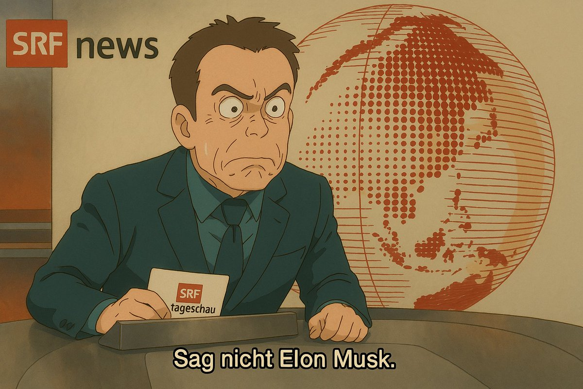 SRF News Tagesschau, sag nicht Elon Musk Blank Meme Template