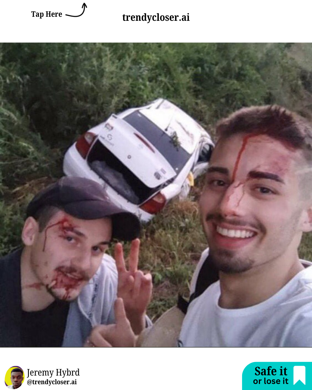 _m4 apr oct w4 - 45 - founders stay optimistic crashed car Blank Meme Template