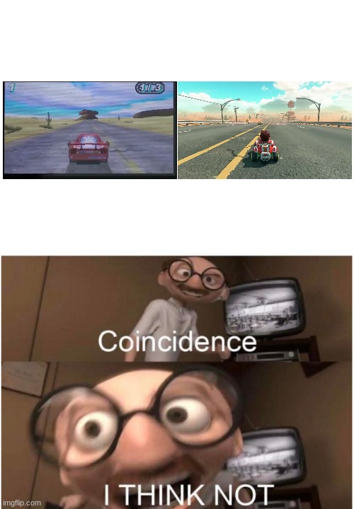 Cars 2 DS/3DS Radiator Springs and Mario Kart World Switch 2 Mario Bros. Circuit look identical | image tagged in coincidence i think not,mario kart,cars | made w/ Imgflip meme maker