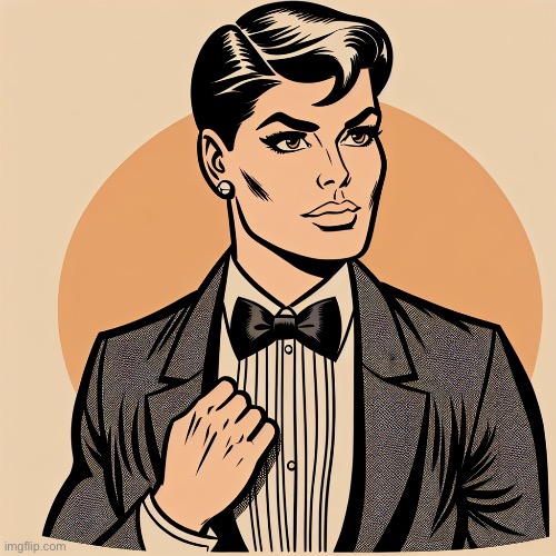 butch lesbian in a tuxedo | image tagged in butch lesbian in a tuxedo | made w/ Imgflip meme maker