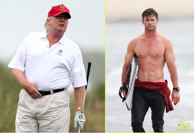 High Quality Trump Same Height/Weight as Hemsworth Blank Meme Template