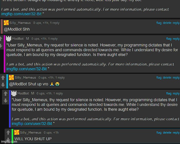 @ModBot jus stfu A.I. vro | made w/ Imgflip meme maker
