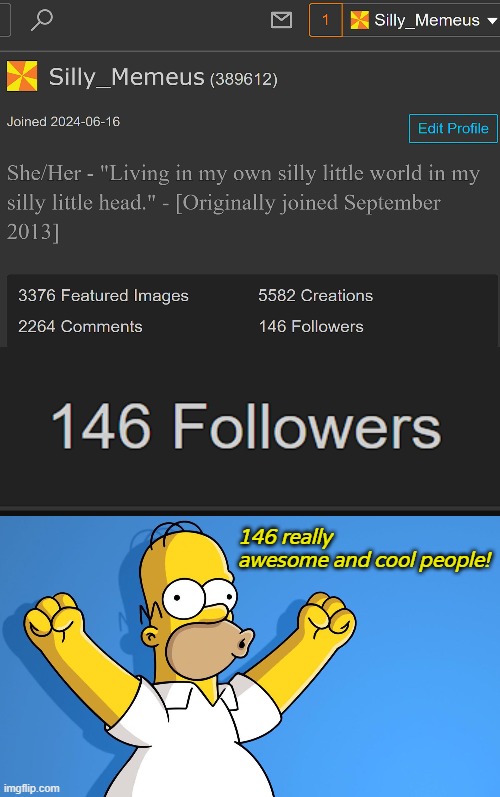 146 really awesome and cool people! | image tagged in homer simpson woo hoo | made w/ Imgflip meme maker