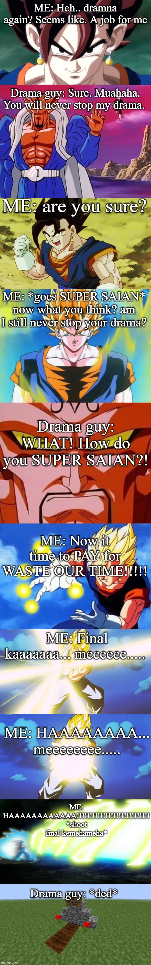 Drama guy vs vegito Blank Meme Template