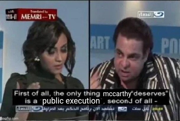 mccarthy public execution | made w/ Imgflip meme maker