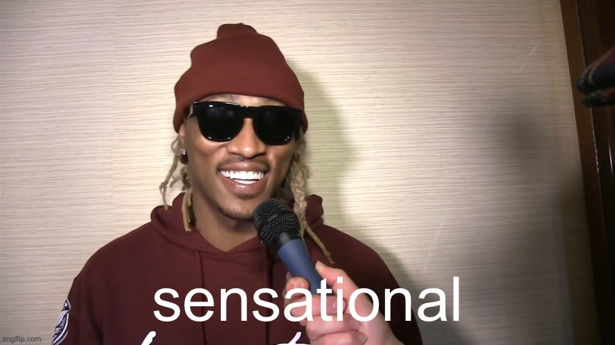 SENSATIONAL, FUTURE | sensational | image tagged in sensational future | made w/ Imgflip meme maker