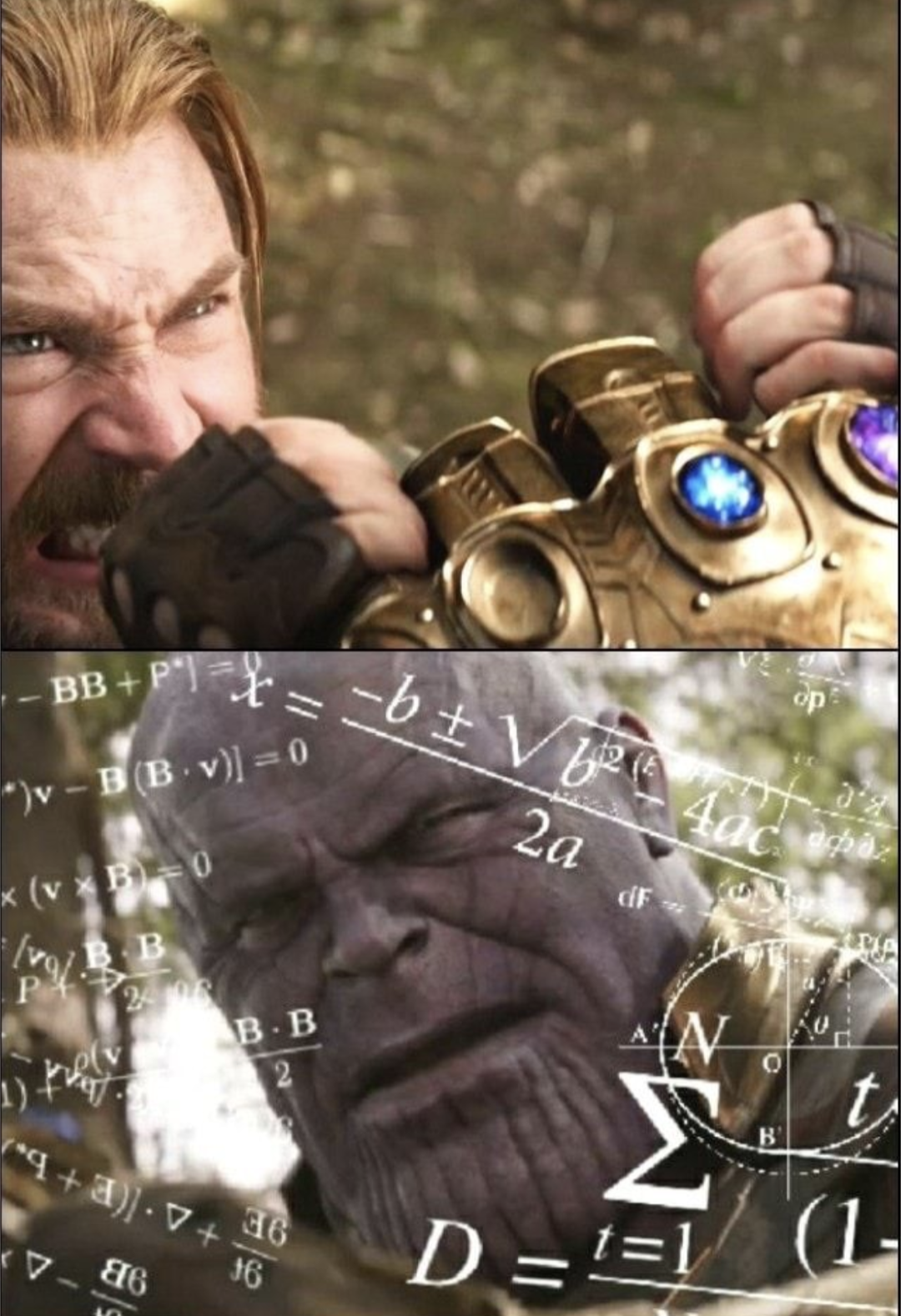 Thanos Calculations Blank Meme Template