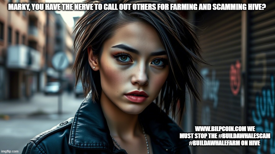 MARKY, YOU HAVE THE NERVE TO CALL OUT OTHERS FOR FARMING AND SCAMMING HIVE? WWW.BILPCOIN.COM WE MUST STOP THE #BUILDAWHALESCAM #BUILDAWHALEFARM ON HIVE | made w/ Imgflip meme maker