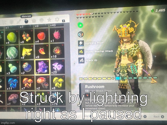 Struck by lightning right as I paused | made w/ Imgflip meme maker