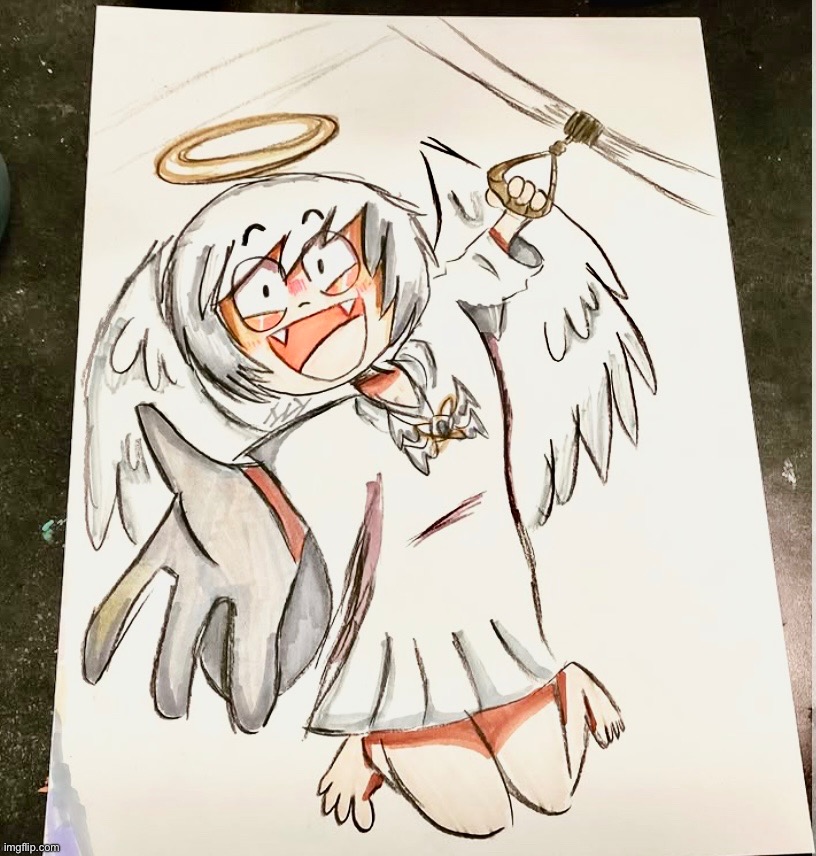 天使の助けの手 (WIP FROM ART CLASS) | made w/ Imgflip meme maker