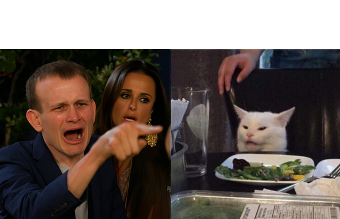 Vitalik Woman yelling at a cat Blank Meme Template