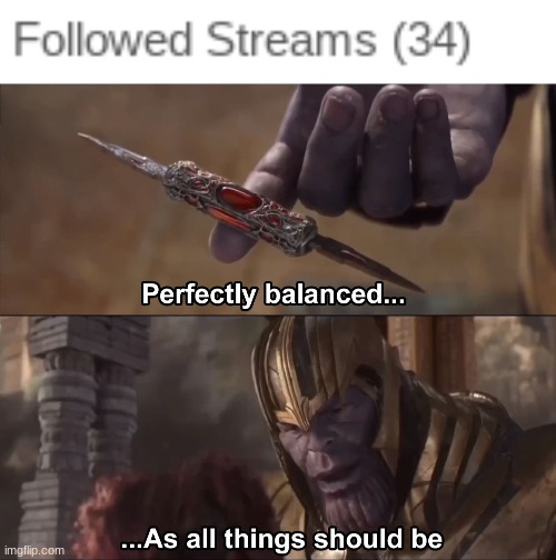 image tagged in thanos perfectly balanced as all things should be | made w/ Imgflip meme maker