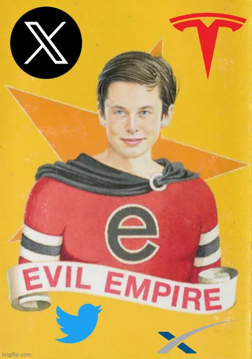 Evil Elons Empire | image tagged in elon musk,rage against the machine,evil,empire,face swap | made w/ Imgflip meme maker