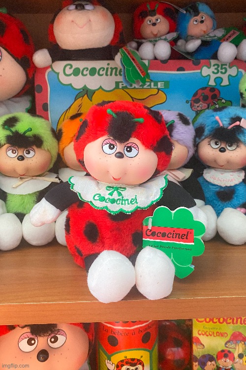Cococinel peluche vintage 1992 jemini france plush toy | image tagged in juguetes,francia,mariquita | made w/ Imgflip meme maker
