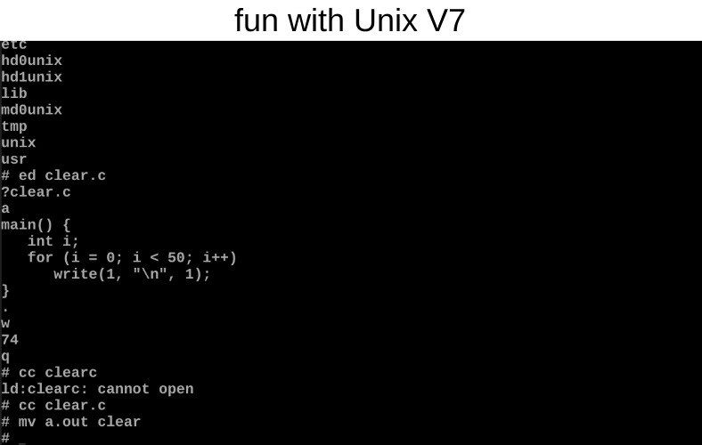fun with Unix V7 | made w/ Imgflip meme maker